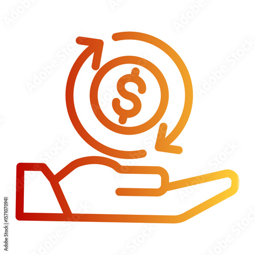 Investment Return Circulation Icon from Accounting Icon Collection (Outline Gradient Style)