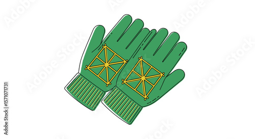 Cozy Knitted Winter Gloves with Geometric Pattern for Outdoor Activities and Warmth
