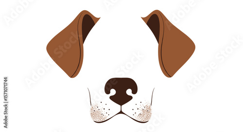 Cute Dog Face With Big Floppy Ears And Whiskers For Animal Lovers