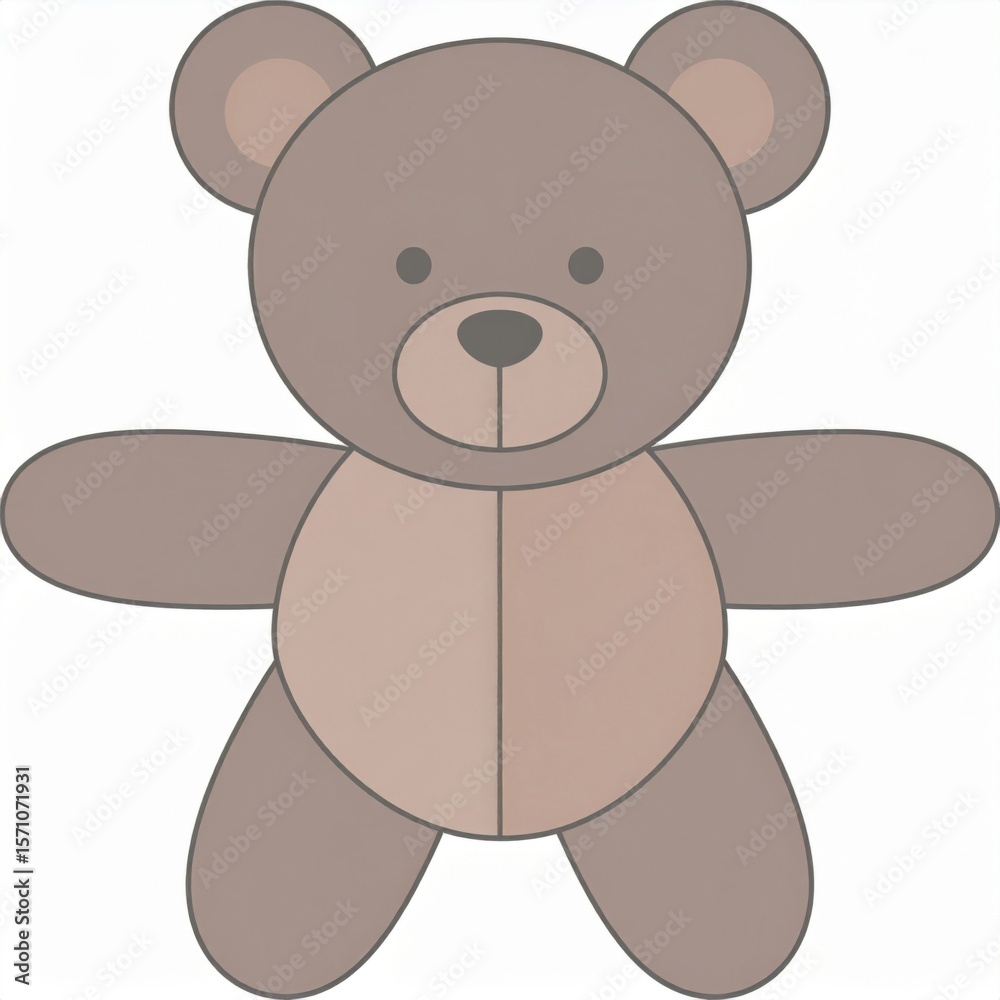 Fototapeta premium Adorable Brown Teddy Bear Illustration