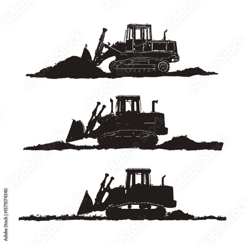 Vector Bulldozers in Various Groundwork Positions
