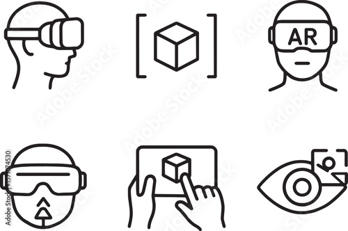 Set of Virtual Reality and Augmented reality icons