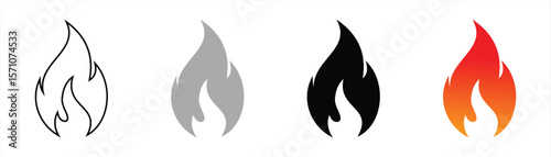 Minimalist Fire Icon Vector Illustration