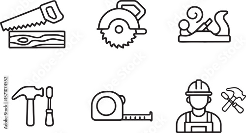 set of Woodwork logo icons