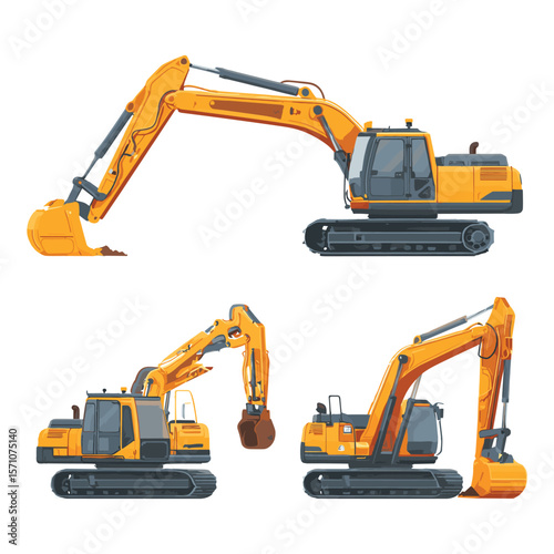 Construction Excavator Vehicle Set