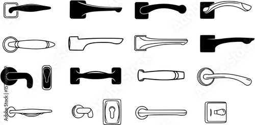 flush handle icon. Vector symbol, vector set silhouette
