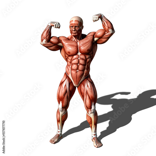 Human Muscle Anatomy: Detailed Musculature and Anatomical Representation