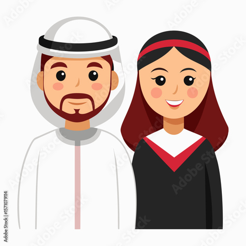 Arab Couple Celebrating Graduation. Education. Success. and New Beginnings