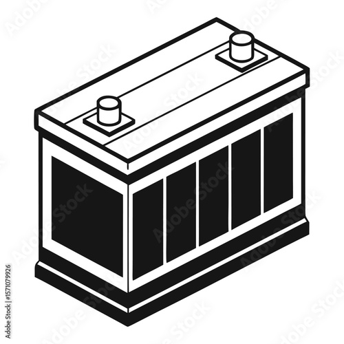 Simple Full Battery Symbol in Black and White for Technology or Mobile Use