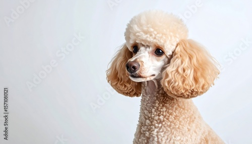 Adorable Apricot Toy Poodle Portrait Fluffy, Cute Dog Photo