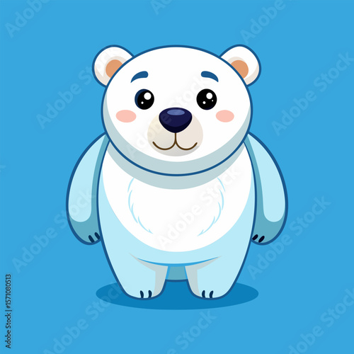 Adorable Polar Bear Cub Cartoon Illustration
