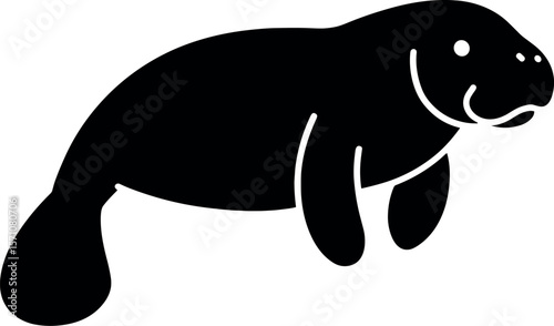 Manatee vector silhouette design