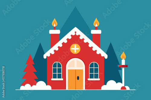 Vintage Style Home With A Decorated Christmas Mantel