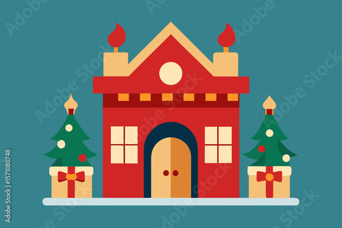 Vintage Style Home With A Decorated Christmas Mantel
