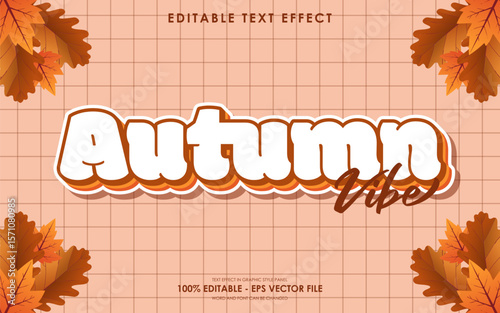 Editable Autumn vibe 3D text effect