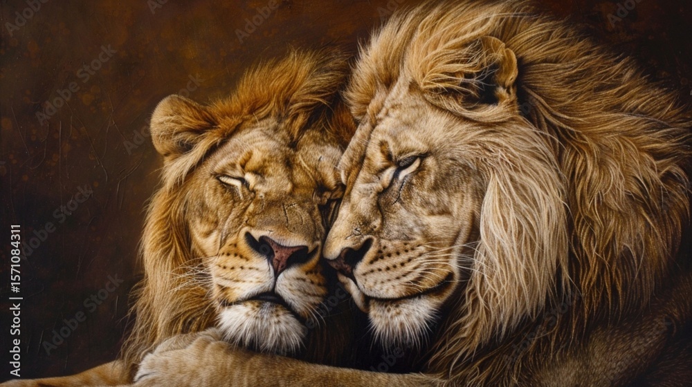 Fototapeta premium Lions in love