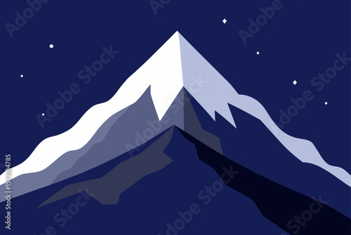 Snow Covered Mountain At Night