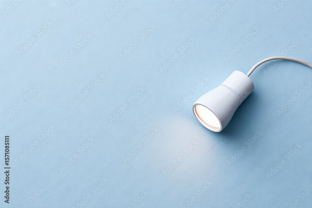 Naklejka premium Minimalist design featuring modern lamp casting soft light on bl