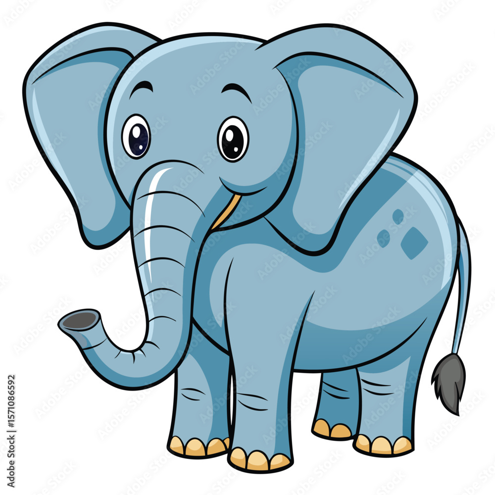 Obraz premium Cute light blue elephant illustration