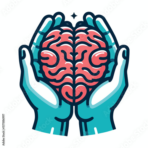 Bold Vector Illustration for Mental Health Awareness – Mindfulness, Support, and Emotional Wellbeing Concept