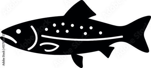 Salmon vector silhouette design