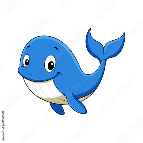 Adorable Cartoon Whale Illustration