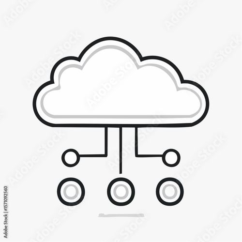 Creative graphic of a cloud network connection showcasing technology and computing, ideal for system designs and presentations.