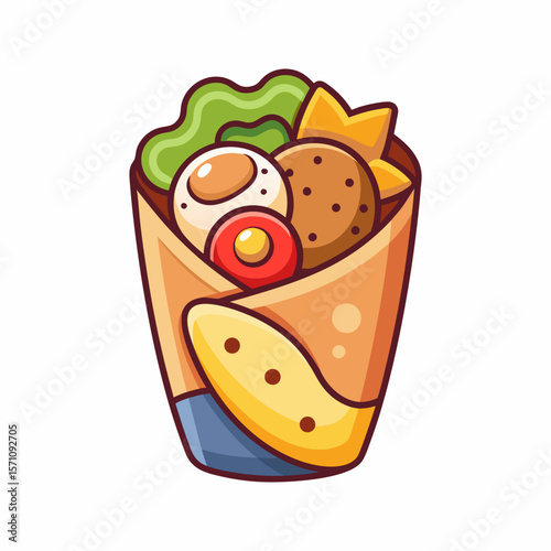 Delicious Falafel Wrap.  A Quick and Healthy Meal