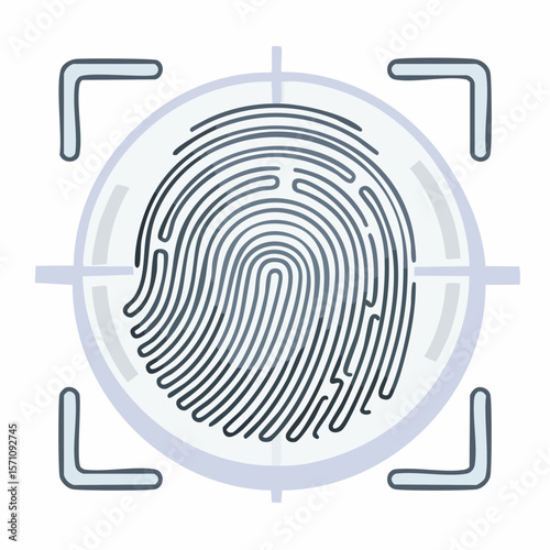 An unique fingerprint design for identity verification, personal identification, security, and biometrics, ideal for digital access or system logon.