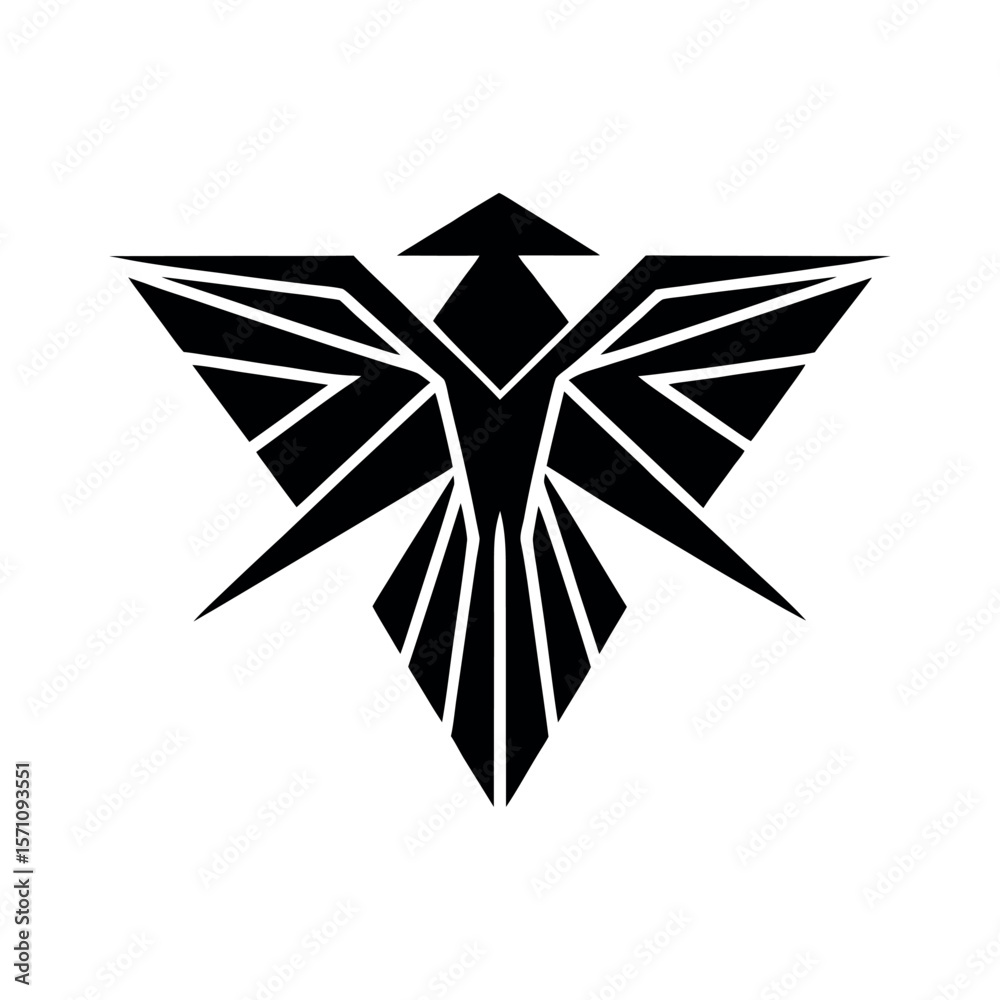 Obraz premium Geometric Eagle Logo with White Background