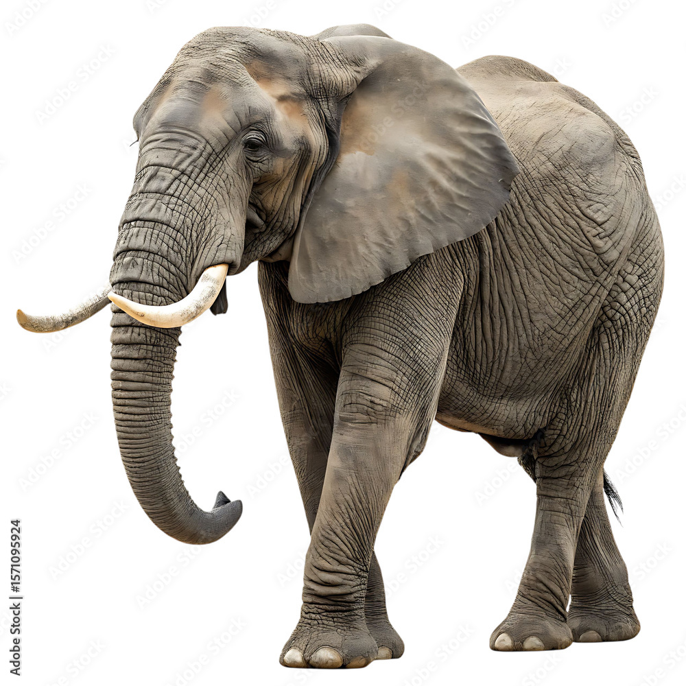Obraz premium Majestic African Elephant Isolated Against a Black Backdrop Powerful Symbol of Wildlife Conservation and the Beauty of Nature
