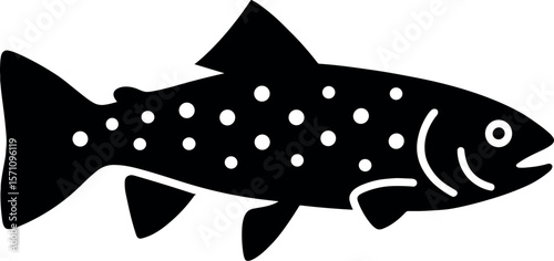 Trout vector silhouette design