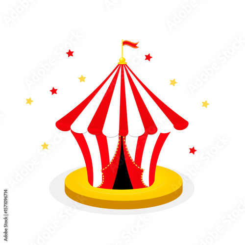 Circus Tent. Illustration of circus tent isolated on white background.