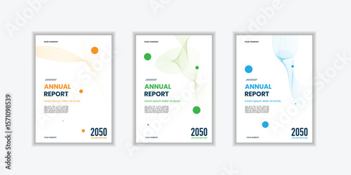 Business brochure cover template design and annual report or company profile cover layout design set collection.