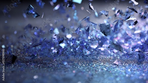 Shimmering Blue Confetti Explosion Captures Celebration Energy