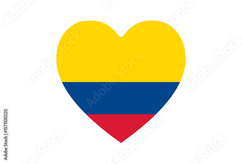 Free Download Heart shape Colombia flag with white color outer frame in transparent background
 - GFXLoad