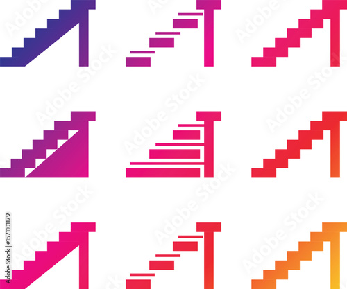 Stairs vector set