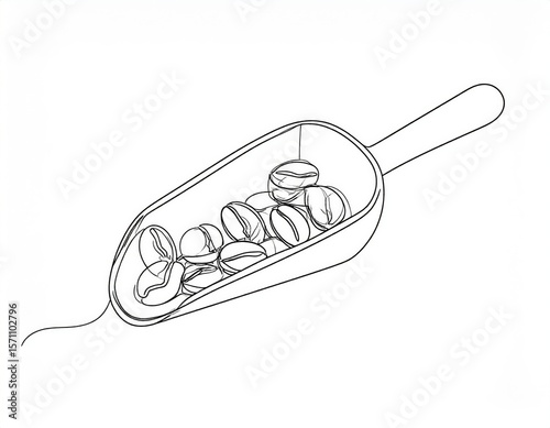 Simple Line Drawing Of A Food Scoop