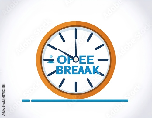 Coffee Break Clock Graphic Design