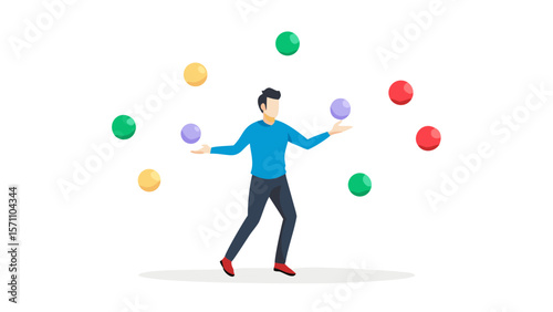 man juggling balls
