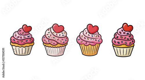Desserts & Sweet Foods Flat Design Icon Set