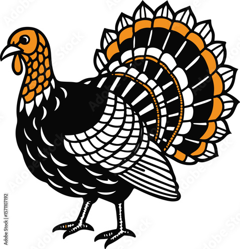 A charming vector cartoon illustration of various farm poultry like chickens and turkeys, featuring roosters, hens, and chicks with funny and cute designs, perfect for nature and food-related art