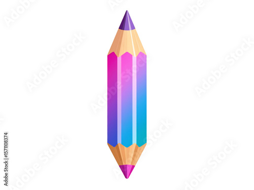 A double-ended gradient pencil featuring vibrant pink, purple, and blue colors, ideal for drawing, creativity, and digital illustrations.