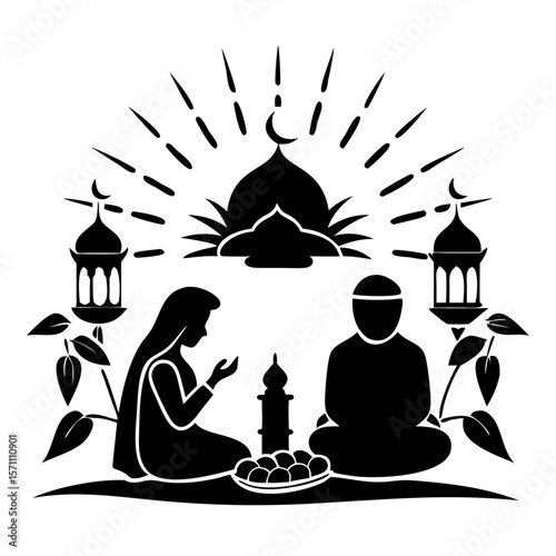 Iftar Time – Muslim Family Breaking Fast