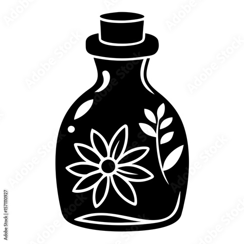 Herbal Essential Oil Bottle Icon