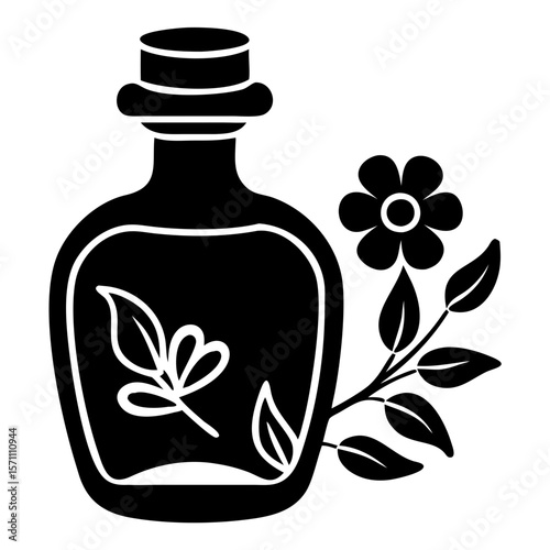 Herbal Essential Oil Bottle Icon