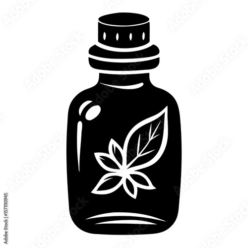 Herbal Essential Oil Bottle Icon