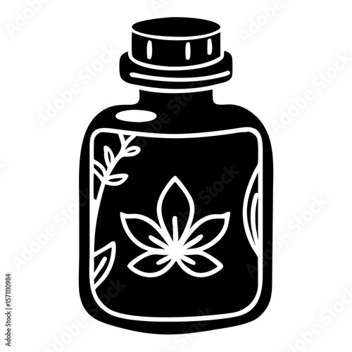 Herbal Essential Oil Bottle Icon