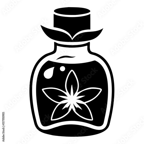 Herbal Essential Oil Bottle Icon
