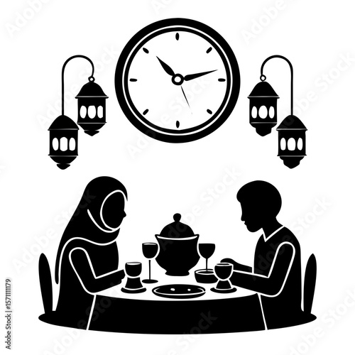 Iftar Time – Muslim Family Breaking Fast